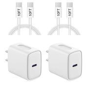 iPhone 18 17 16 15 Charger Fast Charging 10FT - 20W USB C Charger Block | Type C Charger Fast Charging with 10FT Extra Long USB C to C Cable for iPhone 18 17 16 15 Pro Max, Duo, iPad (White)