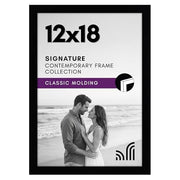 Americanflat 12x18 Picture Frame - Engineered Wood - Black | Shatter-resistant glass, hangs vertical or horizontal, sawtooth hangers included, fits photos, posters and art