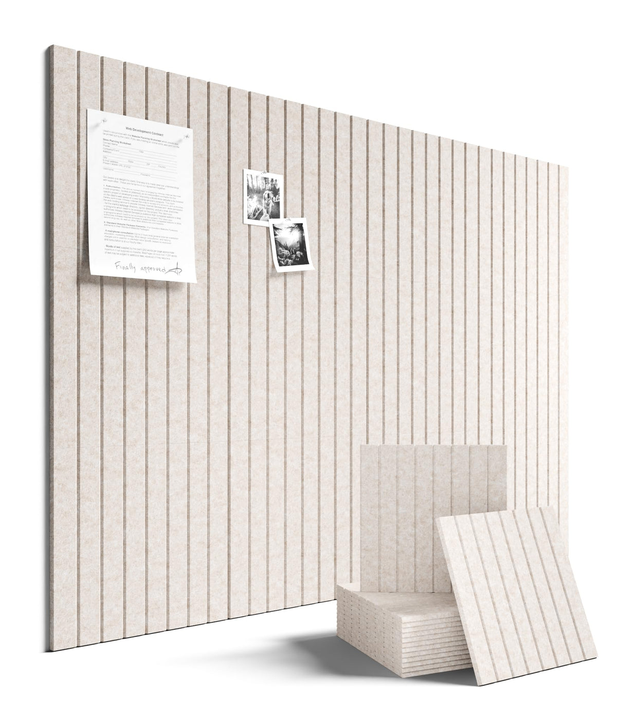 Fluxynara Felt Bulletin Board & Cork Board Alternative 48'' x 36'' | 12-Pack Felt Pin Boards, Vision Board with Adhesive Tabs for Home, Office, Classroom & Dorm, Oatmeal