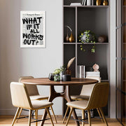 Drimiler Retro Black And White Newspaper Poster What If It All Works Out Canvas Wall Art Positive Affirming Quote Minimalist Prints Painting For Home Bedroom Dorm Wall Decor 8x12in Unframed