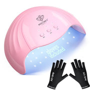 Modelones UV Nail Lamp 48 W Nail Dryer with 3 Timer Settings | UV Light for Gel Nails LED Nail Lamp Professional UPF99+ UV Protection Gloves for Art Manicure