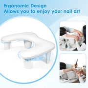 LIONVISON Arm Rest for Nails Tech U Shaped - Comfortable Manicure Nail Hand Rest Pillow Cushion, Nail Armrest Stand for Acrylic Nail Art Tech, Quick Installation, White