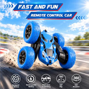 Remote Control Car, RC Cars Toys for Kids Ages 6-12, 2.4GHz RC Stunt Truck with 360° Double-Sided Flips, 4WD Off-Road Racing, Christmas Birthday Gifts for 3 4 5 6 7 5-7 6-8 8-10 Year Old Boys Girls