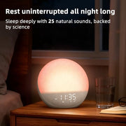Odokee Sunrise Alarm Clock White Noise Machine: Natural Wake Up Light | Dimmable Clock with Bluetooth Speaker for Bedroom - 25 Sleep Sounds for Baby Adults Kids Putty