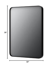 LOAAO 22X30 Inch Black Bathroom Mirror Metal Framed | Rounded Rectangle, Matte Black Bathroom Vanity Mirror, Anti-Rust, Hangs Horizontally or Vertically