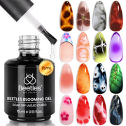 Beetles Blooming Gel 15 ml Clear UV Gel Polish Nail Art for Tortoise Nails | Marble and Natural Stone, Watercolor and Floral Print Spreading Effects, Soak-Off DIY Manicure Design