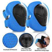 WayEee Kids Bike Helmet Set Knee Pads Adjustable Protective Gear, 3-14 Age | 7pcs skateboard set with knee pads elbow pads wrist guards double size sport cycling bike roller skating scooter boys girls