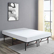 Amazon Basics Bed Frame with Storage, Foldable Metal Platform, Sturdy Steel, No Box Spring Needed, 14-inch High, Tool-Free Setup, Noise Free, Easy Assembly, Queen Size, Black