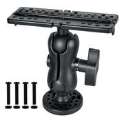 Fish Finder Mount Base, Universal 360° Rotation Ball-Mount Fish Finder Bracket, Nylon & Stainless Steel Electronic Holder for Marine Boat Kayak Pontoon Canoe Helix Garmin, 4*Srews, 4*Nuts