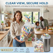 T.FORING Small Trash Bags 4 Gallon Drawstring,1.1 Mil,Unscented,120 Count | Tear-Free,Leakproof,Strong Garbage Can Liners,White,Fit 12 - 15 Liter Waste Bins,for Home Bathroom Office Car Everyday Use