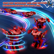 Spider Transform RC Cars Toys with Eye & Underbody Lights, 2.4GHz Remote Control Car One-Button Deformation, Fast 360°Rotation Robot Toys Birthday Gifts for 3 4 5 6 7 8 9 10 Year Old Boys Age 4-7 8-12
