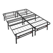 Amazon Basics Bed Frame with Storage, Foldable Metal Platform, Sturdy Steel, No Box Spring Needed, 14-inch High, Tool-Free Setup, Noise Free, Easy Assembly, Queen Size, Black