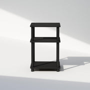 Furinno JUST Toolless 3-Tier Night Stand, Open Storage, Americano | Compact, Narrow Bedside Table, End Table, Side Table, for Bedroom, Dorm