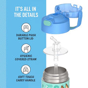 THERMOS FUNTAINER Water Bottle with Straw, 12oz, Bluey | Kids Stainless Steel Insulated Water Bottle, Keeps Drinks Cold Longer for School & Play, BPA-Free