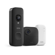 Blink Outdoor 4 and Battery Doorbell 2K+ (newest model) — Two-year battery 1080p camera and 2K battery doorbell. Sync Module Core included — 1 Camera + Doorbell (Black)