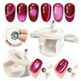 Modelones Cat Eye Magnet 5D Automatic Nail Magnet for Cateye Gel Polish | Pink Upgraded 3-in-1 Strong 360° Rotating Glass Bead Magnetic Side-Light Nail Magnet for Beginner-Friendly DIY Nail Designs