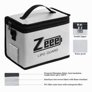 Zeee Fireproof Explosionproof Lipo Bag Battery Storage(8.46 x 6.5 x 5.71in) | Large Capacity Guard Pouch for Lipo Charge & Storage