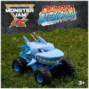 Monster Jam Chomping Megalodon RC Toy Monster Truck, 1:15 Scale | Remote Control Truck Toy, Chomping Action with Wheelies & Spins, Easy to Use Remote, Pretend Play Gifts for Kids Ages 4+