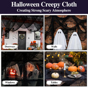 ZeeDix 6 Pack Black Halloween Creepy Cloth 30 × 75 Inch - Halloween Cheesecloth Decoration Spooky Scary Gauze Black Cheese Cloth for Party Supplies Outdoor Yard Home Wall Doorway