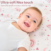 Baby Crib Sheets Girl, 3 Pack Toddler Bed Sheets Fitted 52”x28”