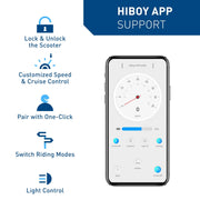 Hiboy S2 Electric Scooter - 8.5" Solid Tires - Up to 17 Miles Long-Range | 19 MPH Portable Folding Commuting Scooter for Adults with Double Braking System and App
