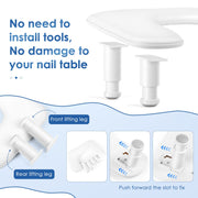 LIONVISON Arm Rest for Nails Tech: U-shaped Adjustable Nail Armrest | PU Leather Manicure Hand Stand Rest for Manicurists - Thick Non-Slip Pad Long-Lasting White