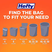 Hefty 4 Gallon Small Trash Bags, White, Fabuloso Lavender Scent, 52ct | Drawstring Closure, 4G Small White Trash Bags for Bathrooms, Dorm Rooms, Home Offices, Scented, Continuous Odor Control