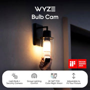 WYZE Bulb Cam - 2K HD Smart Light Bulb Security Camera, E26 Socket | Color Night Vision, 800-Lumen Dimmable LED, 160° Wide View, Motion Detection & Siren, Works with Alexa & Google Assistant