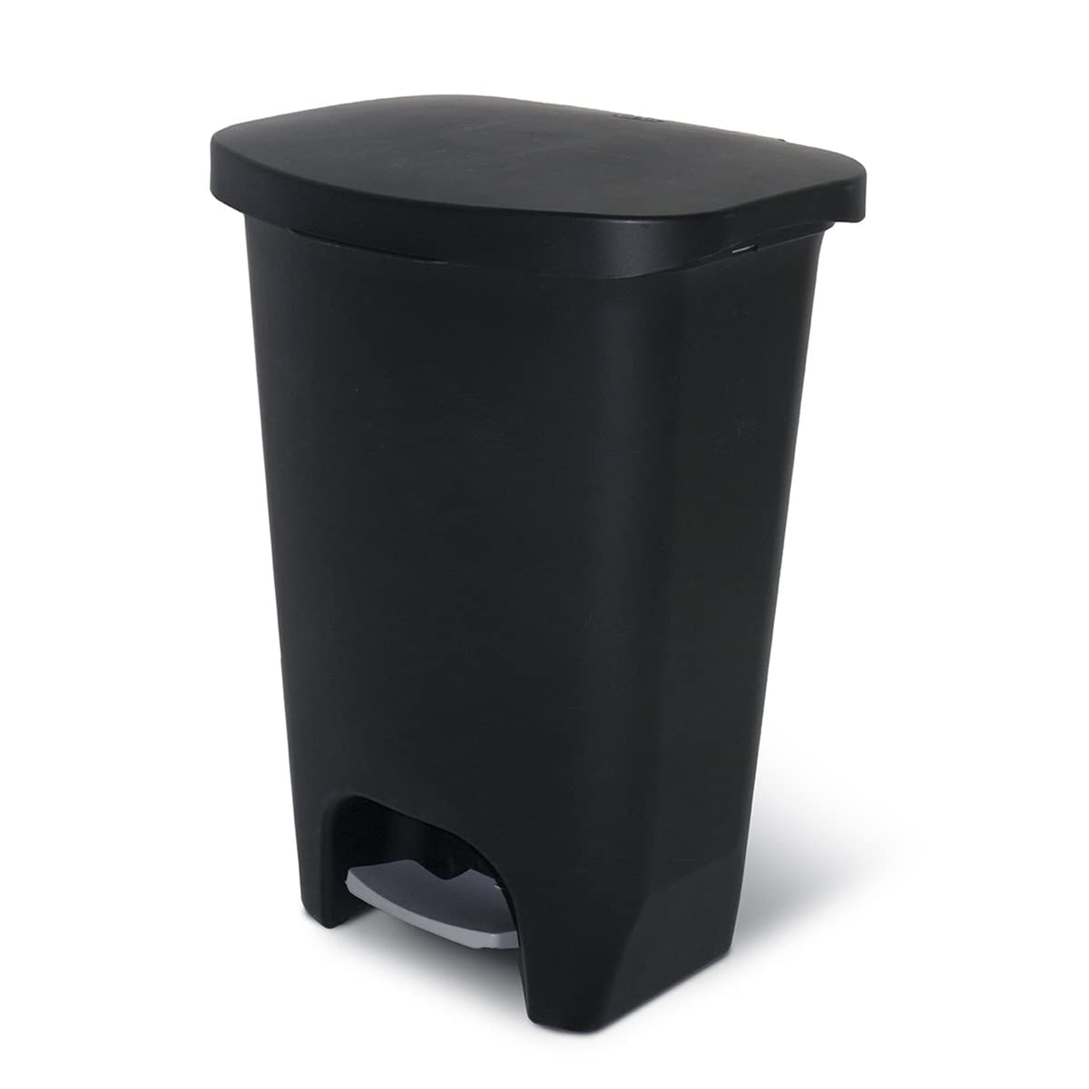 Glad Trash Can with Clorox Odor Protection | Plastic Bin, 13 Gal, Black | Kitchen Waste Bin | Hands Free with Step On Foot Pedal and Garbage Bag Rings