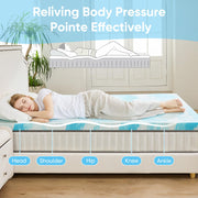 OLIXIS 2 Inch Twin Cooling Gel Infused Memory Foam Mattress Topper, Bed Pad | CertiPUR-US Certified, Soft Ventilated Pressure Relieving Bed Pad in a Box, Breathable Plush Feel
