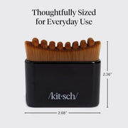 Kitsch Lymphatic Contour Face Brush - Facial Massage Brushes - Black | Hypoallergenic Bristles, Depuffing & Encourage Circulation, Lymphatic Face Brush for Skin Care, Ergonomic Contour Design