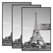 upsimples 24x36 Poster Frame, Easy Slide-In Assembly, Black, 3 Pack | Gallery Wall 24 x 36 Picture Frames Set for Family, Wedding, Christmas, Easy to Change Photos
