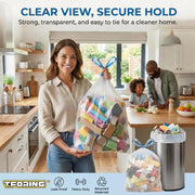 T.FORING Small Trash Bags 4 Gallon Drawstring,1.1 Mil,Unscented,120 Count | Tear-Free,Leakproof,Strong Garbage Can Liners,White,Fit 12 - 15 Liter Waste Bins,for Home Bathroom Office Car Everyday Use