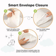 KeaBabies Toddler Pillowcase 13x18 Organic Cotton Cover, Soft White