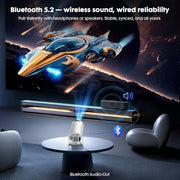 [Built-in Apps] Mini Projector with Wifi and Bluetooth 1080P Supported | Portable Small Projector with Android 14, 180° Rotation/Manual Focus/Auto Keystone, Compatible with HDMI/USB/Smartphone
