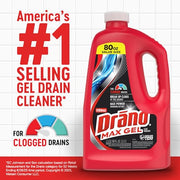 Drano Max Gel Drain Clog Remover & Cleaner, Safe for All Pipes, 80oz 2-Pack