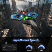 FUNPX Foam RC Plane with 3 Drone Batteries and 3*AAA Batteries (Black/Blue) | 360° flips & stunts, LED night flying, headless mode for easy control, durable foam construction, ideal for beginners aged 6+