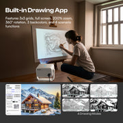 Caydo P3 Art Projector, Native 1080P Drawing Projector for Artists | Built-in Exclusive Drawing App, Auto Focus & Keystone, 360° Rotatable Stand, 40''-120'' Projection, 30,000H Lifespan