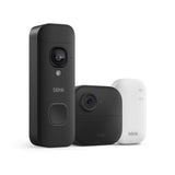 Blink Outdoor 4 and Battery Doorbell 2K+ (newest model) — Two-year battery 1080p camera and 2K battery doorbell. Sync Module Core included — 1 Camera + Doorbell (Black)