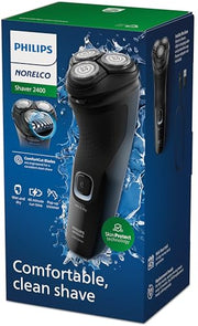 Philips Norelco 2400 Series Electric Shaver, Deep Black | 27 Self Sharpening ComfortCut Blades, 4D Flex Heads, Wet or Dry Use, 2-Year Blade Life, Pop-up Trimmer, X3001/90