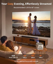 Magcubic HY350MAX Mini Projector, 600 ANSI, 4K Support, Auto Focus | Native 1080P Mini Portable Easy Setup 4-in-1 Auto WiFi 6 •BT5.4 • Android14 Movie Projector for Home Theater Outdoor