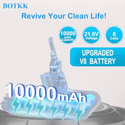 BOTKK 10000mAh Professional Replacement for Dyson V8 Battery SV10 SV25 | 21.6V Li-ion Compatible with Dyson V8 Animal Absolute Motorhead Fluffy Cordless Vacuum Cleaners 215681 967834-08 405814