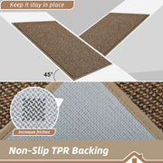 BEQHAUSE Dirt Trapper Door Mat 20" x 32", Non-Slip Washable Doormats, Beige | Entrance Mat Dirt Resistant and Absorbent Welcome Mat, Low Profile Floor Mats for Front Back Door and Entryway