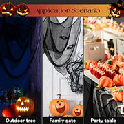 6 Pack Black Halloween Creepy Cloth, 30 x 72 Inch - Yobbai | Stretchy Cotton Gauze; Easy to Hang, Cut & Shape for Haunted Houses, Porches, Doorways, Mantels, Parties, Indoor or Outdoor