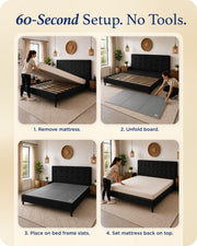 Meliusly Original Bunkie Board Queen Size (60x80) - Under Bed Support | Non-Slip Breathable Bed Support Board for Slatted Bed Frame, Anti-Sag, Noise Minimizing Moisture Resistant Bed Board