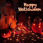 Orange & Purple Halloween Lights, 12.5ft 50 Count Incandescent String Light | UL Certified Connectable Mini Bulbs String Lights for Outdoor, Indoor, Garden, Porch, Party, Home, Halloween Decor