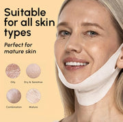 MAREE V Line Lifting Mask - Gold Face Lift Tape & Double Chin Lifting Mask | Collagen mask for neck lifting & tightening, neck wrinkle patches, face lifting tape, chin strap for double chin for women