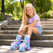 NEMONE Mermaid Adjustable Light up Roller Skates for Girls Boys | 4 Size Purple Blue Roller Skates for Toddlers, Beginner Kids Butterfly Roller Skates Indoor Outdoor