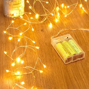 Minetom Fairy Lights Battery Operated, Twinkle String Lights 5ft 60LED | Waterproof Firecracker Starry Lights for DIY Wreath Home Wedding Party Bedroom Mason Jar Christmas Decorations, Warm White