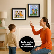 Americanflat 8.5x11 Changeable Kids Art Frame 2-Pack - Black | Holds 100 art pieces, magnetic front door, built-in keyholes for wall display, stores finished artwork